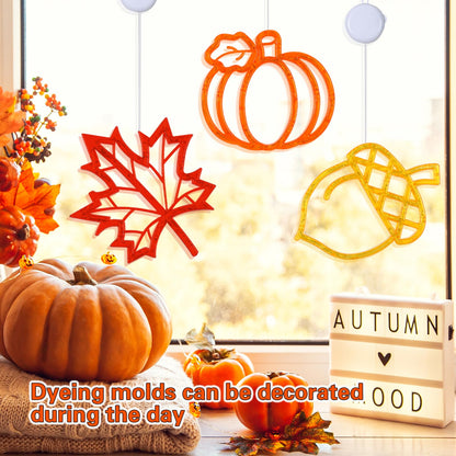 LOLStar Fall Decor Window Lights 2026 Thanksgiving Decorations Acorn Maple Leaves Pumpkin LED Lights with Suction Cups Battery Operated(Exclusive) Slow Fade Mode Timer Autumn Decorations for Home