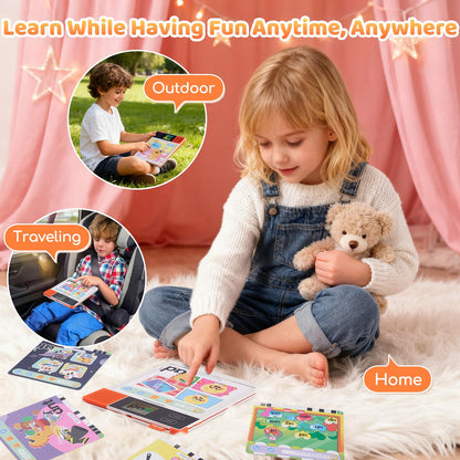 Dooloo Learn to Read & Spell Phonics Pad, Interactive Electronic Learning Pad with 242 Sound Pages Card, Fun Learning Activities for Kids 3-10 Years Old