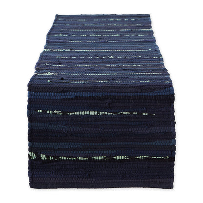 DII Handmade Chindi Tabletop, Reversible and Machine Washable, Table Runner, 14x72, Nautical Blue