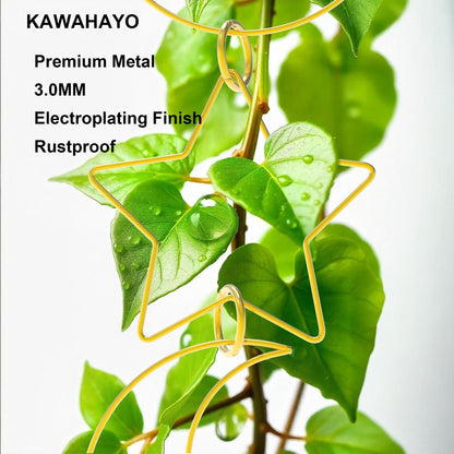 20 Pcs Plant Trellis for Climbing Plants, Chain Trellis, Garden Plant Wall Trellis, Vine Support Houseplant Accessories for Monstera, Pothos, Ivy, Climbing Plants Indoor Outdoor (Gold Moon and Star)