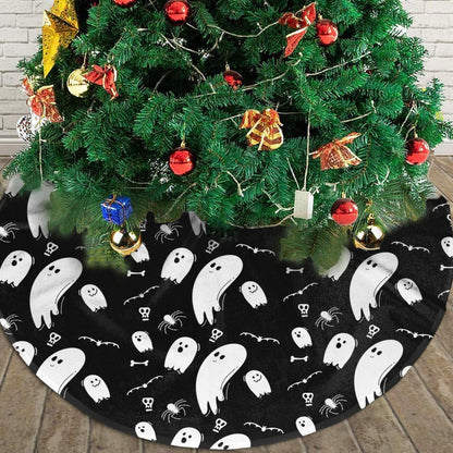 Halloween Ghost Christmas Tree Skirt 36 Inches Home Decoration New Year Holiday Party Xmas Ornaments Tree Mat