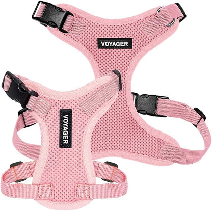 Voyager Step-in Pet Harness - All Weather Mesh, Adjustable Step in Harness for Cats and Dogs by Best Pet Supplies - Pink, XS
