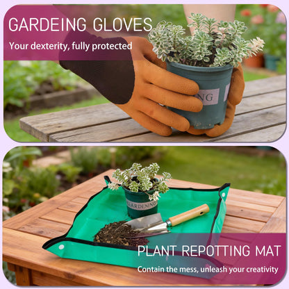 SLARMOR Garden Tool Set, 10 PCS Gardening Essentials, Stainless Steel Garden Hand Tools with Tote Bag, Well-Designed Gardening Supplies Kit Gifts for Women Men Gardeners