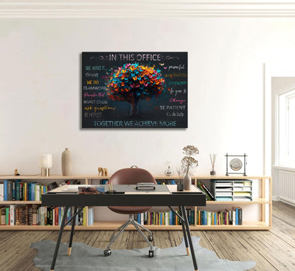Office Inspirational Quotes Canvas Wall Art Teamwork Positive Energy Picture Wall Decor Team Rules Inspiring Poster Print Painting for Living Room Bedroom Man Cave Decoration Prepare To Hang