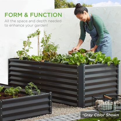 Best Choice Products 6x3x2ft Outdoor Metal Raised Garden Bed, Deep Root Box Planter for Vegetables, Flowers, Herbs, 269 Gallon Capacity, 100% Non Toxic Materials - Wood Grain
