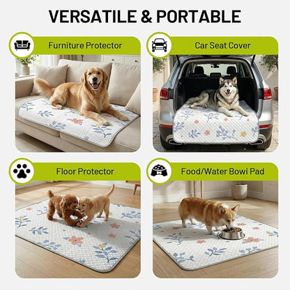 Washable Dog Pee Pads - Absorbent Reusable Puppy Training Pads, Waterproof Leak - Proof & Non - Slip for Crate Whelping Potty Training 48x48 (Pack of 2)