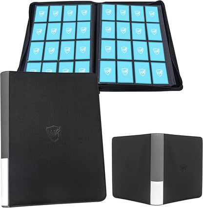 Card Binder for Trading Cards,16 Pocket with 32 Sleeves up to 1024 Cards, Waterproof Card Storage Book with Sleeves, Fits Baseball Football Basketball Sports Cards