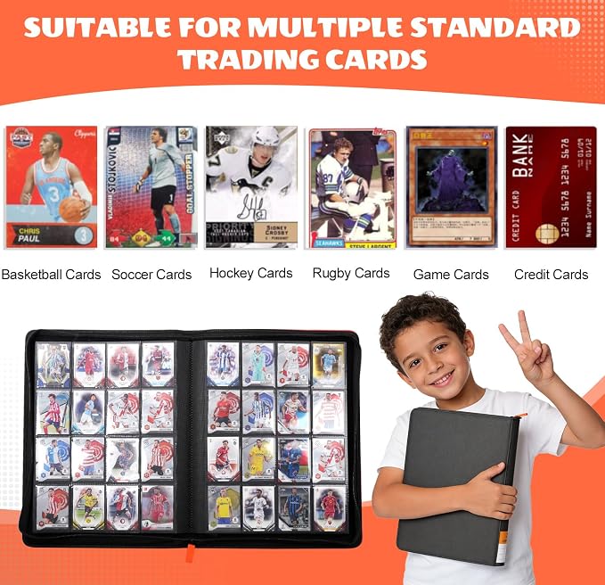 1000+ Pockets Trading Card Binder 1024 Capacity (16-Pocket, Black)