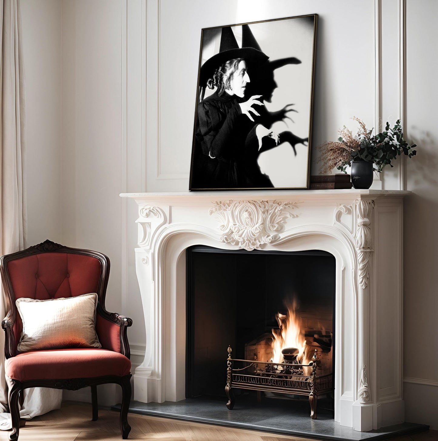 Monem Art Wicked Witch Poster - Wicked Witch of the West Print - Black and White Art - Photography Design - Halloween Print - Bedroom or Office Decor - 8x10 UNFRAMED Wall Decor