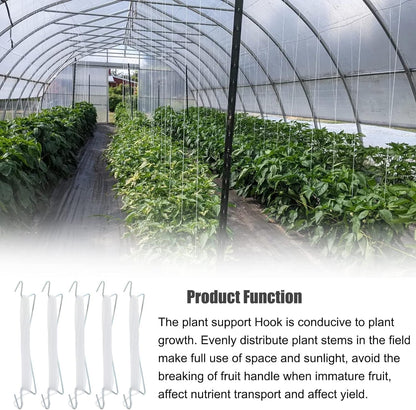 Bandelt 20pcs Tomato Support Hooks with 100pcs Tomato Clips, Tomato Climbing Hooks with 39ft Twine to Prevent Tomatoes from Pinching or Falling Off for Plant Vegetable Plant Fruit Flower