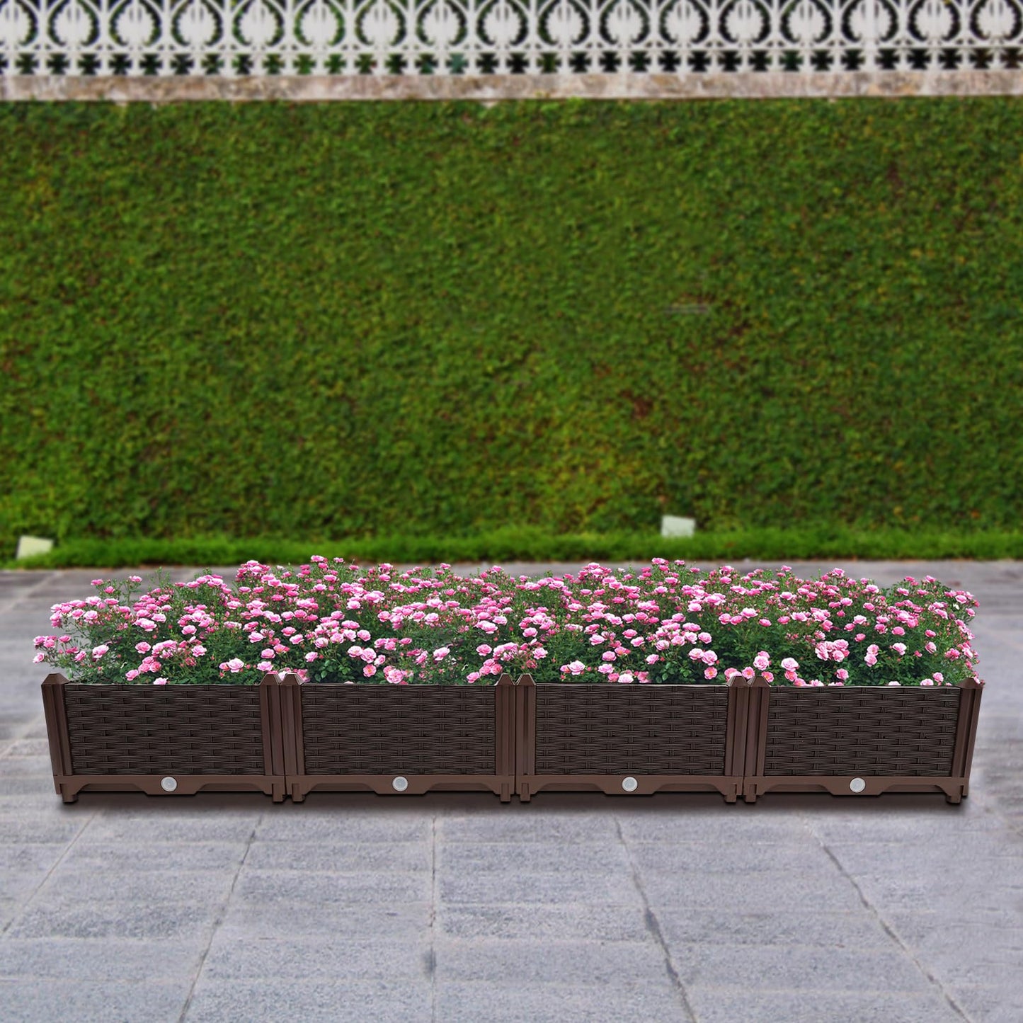 LOHISHILO Large Deepened Raised Garden Bed for Outdoor Plants,Greenhouse Planter with Drainage,Garden Boxes for Vegetables&Flowers, Balconies, Decks, Gardens, Backyards 61.42 * 15.35 * 8.66in