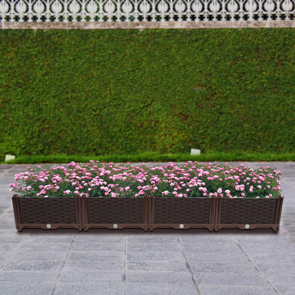 LOHISHILO Large Deepened Raised Garden Bed for Outdoor Plants,Greenhouse Planter with Drainage,Garden Boxes for Vegetables&Flowers, Balconies, Decks, Gardens, Backyards 61.42 * 15.35 * 8.66in