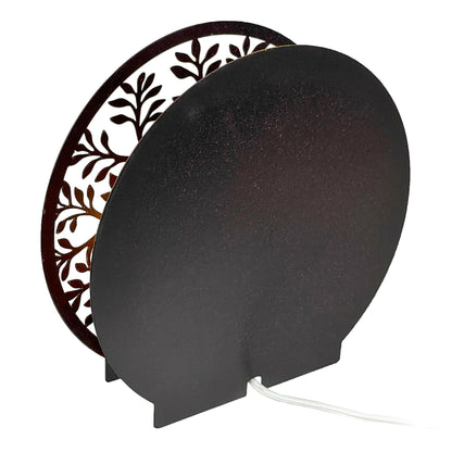 Zeckos Tree of Life Accent Lamp - 8” Decorative Metal Plug-in Table Light, Black Nature Silhouette with Warm Amber Backlight, Nightstand Desk Lighting, Cozy Home Décor Gift, Bulb Included