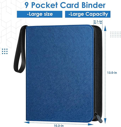 900 Pockets Card Binder, Trading Card 9 Pocket Durable Card Holder Album, Baseball Card Protectors for MTG,TCG, Game Cards, Sports Cards (Navy Blue)