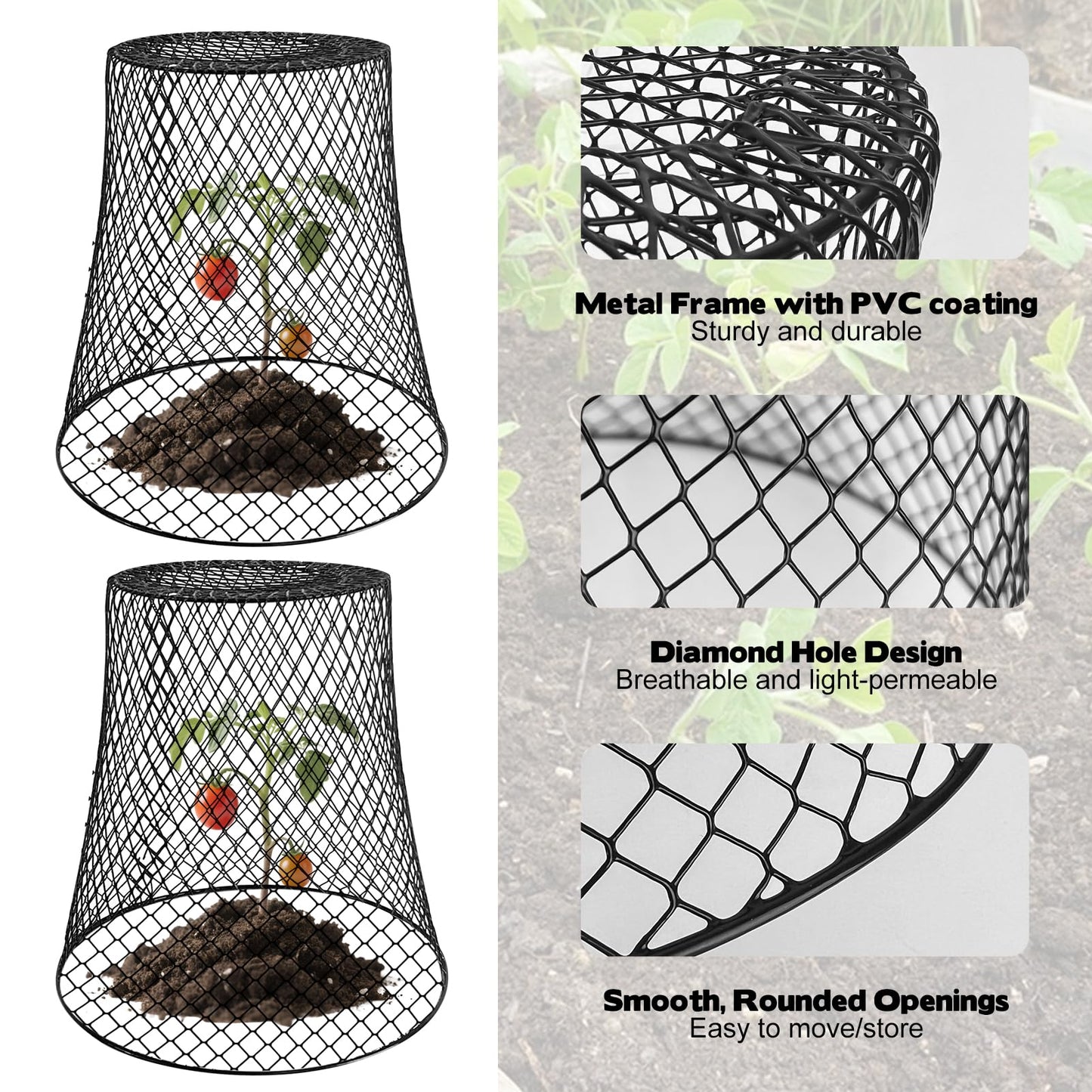 Hlimior 15 Sets of Chicken Wire Cloche Plant Covers Garden Netting, Heavy Duty Chicken Wire Plant Covers Protectors from Animals for Keeping Bunnies Chicken Squirrels Birds Other Out 9.13×9.13 in