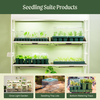 Vego garden 10" x 20" 76 Cells Seed Starter Tray Stackable Seedling Starting Germination Trays for Plants Planting Vegetables Herbs Flowers, 4 Sets