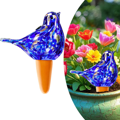 Naboher Glass Bird Shaped Plant Watering Ball Glass Automatic Watering Ball Flower Pot Insertion Spike Drip Irrigation Device Watering Ball Irrigation System Plant Enthusiast Gift (Dark Blue)