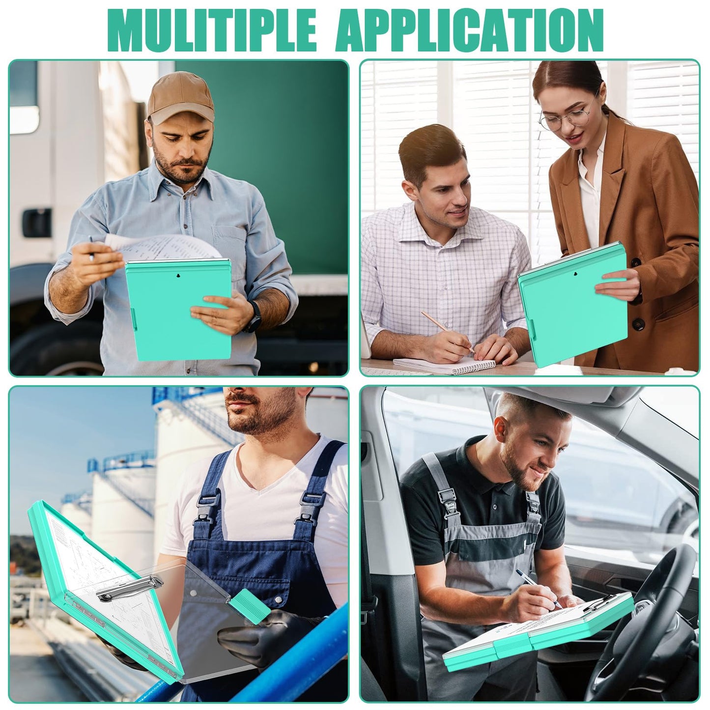 Hongri Clipboard with Storage, Green 8.5 x 11 Folder Nursing Side Opening, Heavy Duty with Dual Compartment, Smooth Writing for Teachers, Classroom, Size 13.3 x 9.4 x 1.5 in, Office & School Supplies