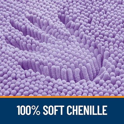 OLANLY Large Bathroom Rugs 59x35, Extra Soft Absorbent Chenille Bath Rugs, Rubber Backing Quick Dry, Machine Washable Bath Mats for Bathroom Floor, Tub and Shower, Home Decor Accessories, Lavender