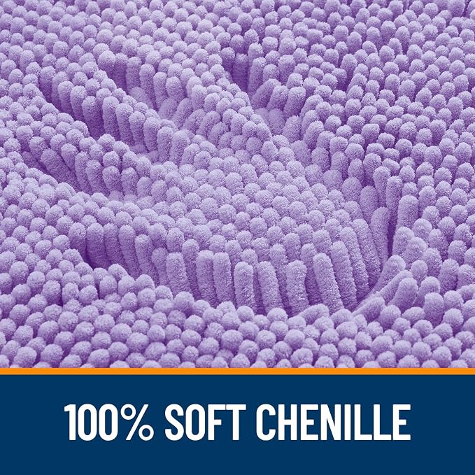 OLANLY Large Bathroom Rugs 47x32, Extra Soft Absorbent Chenille Bath Rugs, Rubber Backing Quick Dry, Machine Washable Bath Mats for Bathroom Floor, Tub and Shower, Home Decor Accessories, Lavender