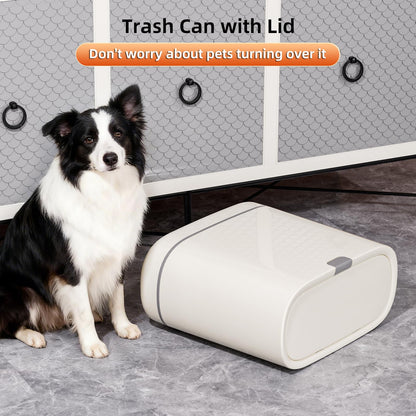 LavStow Bathroom Trash Can with Lid, 2.6 Gallon Slim Garbage Can with Inner Bucket, Press Top Bin, Plastic Narrow Wastebasket for Kitchen, Home, Office, Bedroom, Living Room