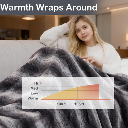 Electric Heated Blanket Full Size 72"x84", Cozy Large Oversized, 5 Heating Levels & 10 Hours Auto Off, Cozy for Bed, Sofa, & Office, Machine Washable, Purple