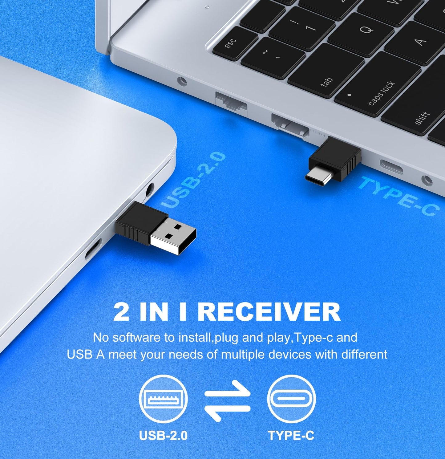 USB Type C Wireless Rechargeable Presenter Remote with Air Mouse, Green Light, Volume Control, Presentation Clicker PPT Pointer 2.4GZ PowerPoint Clicker Slide Advancer for Window Mac Keynote Google