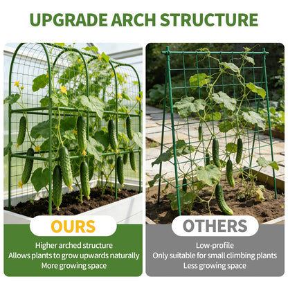 65" Tall Cucumber Trellis for Raised Bed, Metal-clad Plastic Coating U-Shape Garden Trellis Support for Climbing Plants, Plant Support for Vegetables Trellis,Vine Outdoor (49 * 16 * 65in(L*W*H))