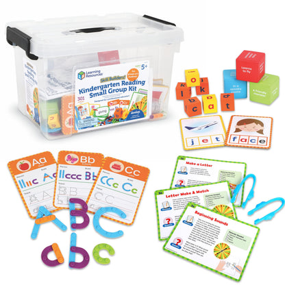 Learning Resources Skill Builders Kindergarten Reading Small Group Kit, Learn to Read Flash Cards, Phonics Preschool Activities, School Supplies, Classroom Must Haves, Montessori Toys