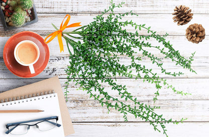 Meneco Artificial Hanging Succulent Plants – 2 Pack String of Pearls Plant Artificial Hanging Plants Unpotted Fake Plants for Bedroom Aesthetic (Large)