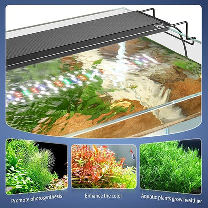 hygger Aquarium Light, 40W Full Spectrum Fish Tank LED Light, 24/7 Remote Control Adjustable Timer, Brightness and Color, Extendable Bracket, Power-Off Memory Plant Growth Lamp, Fits 30-36 Inch Tank