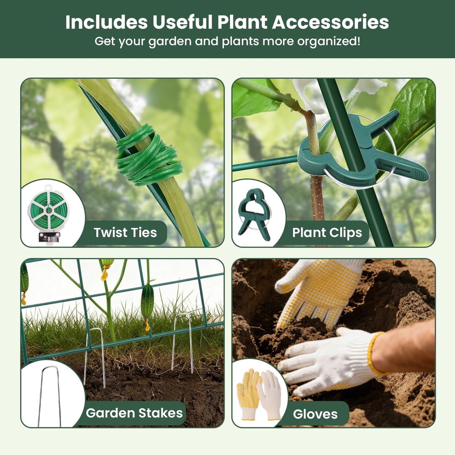 Cucumber Trellis, 48"x16" Adjustable A-Frame Trellis for Climbing Plants, Metal Foldable Upgraded Vegetable Trellis for Raised Bed, Support for Tomatoes, Squash, Zucchini, Vegetables & Flowers