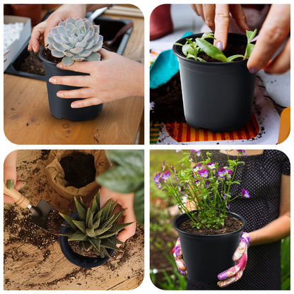 Oubest 50Pcs Nursery Pots Variety Pack Plastic Pots for Plants,Mix Sizes Seedling Pots with Drainage Holes Indoor Outdoor Flower Pots for Succulent Vegetable Herb