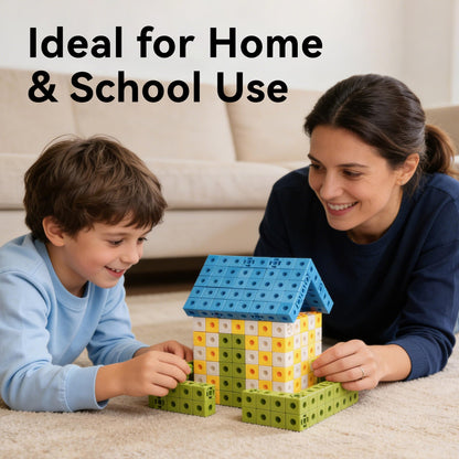 Dotimo Math Linking Cubes, Set of 200 Math Cubes Manipulative Connecting and Counting Snap Blocks for Early Math and Construction, Educational Toy for Preschool, Kindergarten, Homeschool (200-Cubes)