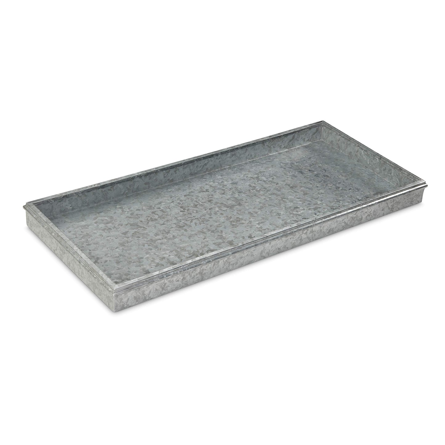 Good Directions Medium Boot Tray, Double Circles Multi-Purpose All Weather Decorative Boot Tray, Shoes, Plants, Garage, Patio Door, Pet Bowls, 30 inch Entry Indoor Shoe Tray, Galvanized Gray