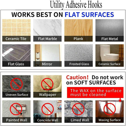 Jwxstore 24 Pack Adhesive Wall Hooks 33LB Heavy Duty No Drill Transparent Waterproof Hooks for Bathroom Kitchen Towel Coat Office Home Outdoor