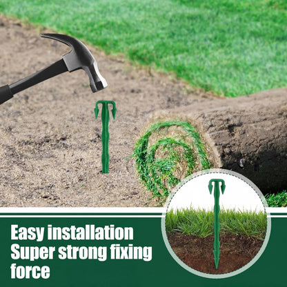 Nuanchu 100 Pcs 6 Inch Stakes Sod Garden Stakes Bulk, Landscape Garden Stake for Membrane, Sod Staples Tent Stake, Netting, Turf, Landscaping and Gardening