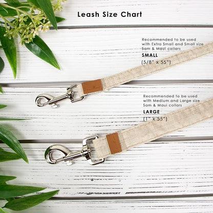 Sam and Maui Linen Blend Dog Leash with D-Ring, 4.5 FT Walking Lead for Large Dog, Mustard L