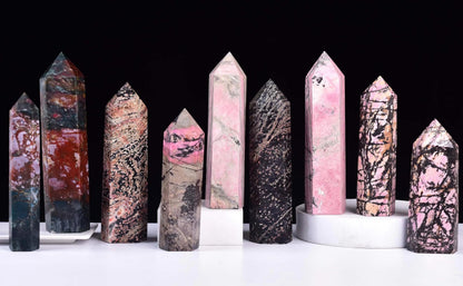 Ocean Jasper Stone Tower Obelisk Healing Crystal Wand Large Reiki Meditation Stone Gifts 1.1-1.7 LBS