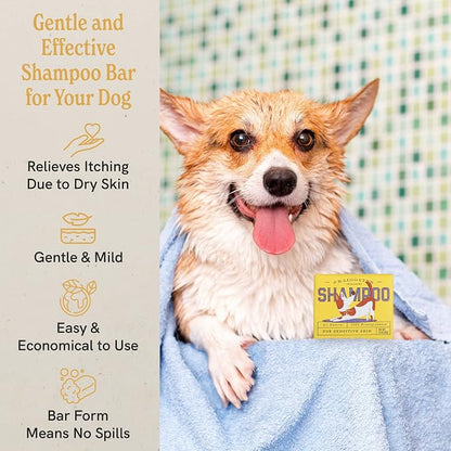 J.R.LIGGETT'S Dog Shampoo Bar, Natural Cleansing Bar for Dogs with Sensitive Skin, Hypoallergenic Canine Formula Gently Deep Cleans and Relieves Dry and Itchy Skin, Detergent-Free, 3.5 oz