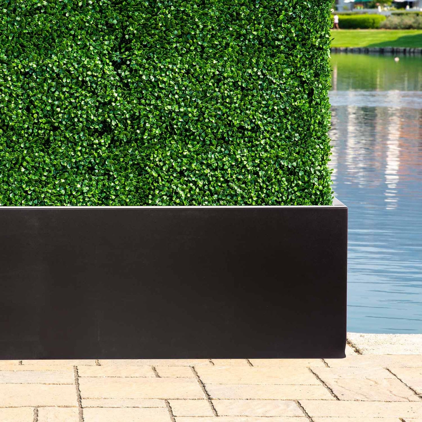 NatraHedge (44" Lx 15" W x 15" H (Black- Aluminum) Hampton Classic Wooden Planter Box Indoor and Outdoor Rectangular Garden Planter Use for Patio, Yard, Greenhouse, Vegatable, Flowers, and Herb