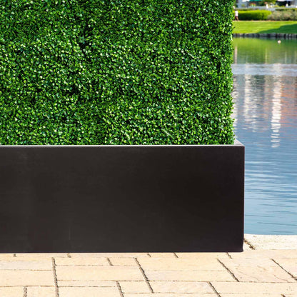 NatraHedge (44" Lx 15" W x 15" H (Black- Aluminum) Hampton Classic Wooden Planter Box Indoor and Outdoor Rectangular Garden Planter Use for Patio, Yard, Greenhouse, Vegatable, Flowers, and Herb