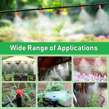125FT Drip Irrigation System, Automatic Drip Irrigation Kit with 5/16" Main Tube & 1/4" Branch Tubing, Adjustable Drip Emitters, Garden Watering System for Flower Bed, Raised Beds, Lawn, Greenhouses