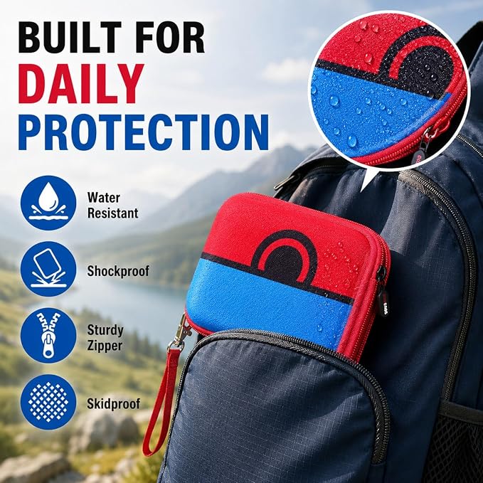 Comecase Cards Holder Case Compatible with SKYJO/for Bicycle Playing Cards/for Five Crowns/for UNO/for Phase 10 Playing Cards, Card Game Storage Organizer Holds Up to 400 Cards - Red(Box Only)