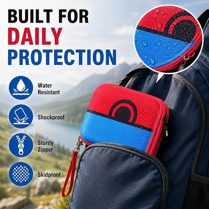 Comecase Cards Holder Case Compatible with SKYJO/for Bicycle Playing Cards/for Five Crowns/for UNO/for Phase 10 Playing Cards, Card Game Storage Organizer Holds Up to 400 Cards - Red(Box Only)