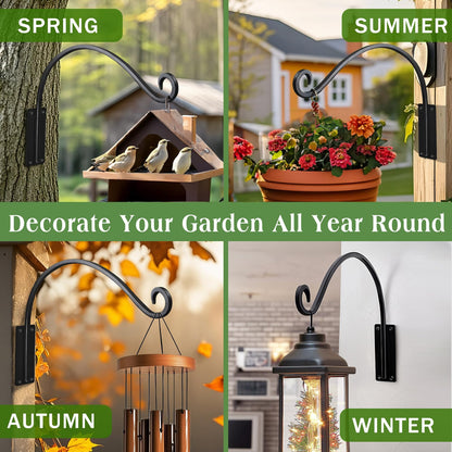 GESTONE 16 Inch 2 Pack Plant Hangers Outdoor,Plant Hanging Hook Bracket for Bird Feeder Hanger,Hanging Plant Hooks for Outside Baskets Lanterns Wind Chimes Outdoor Indoor