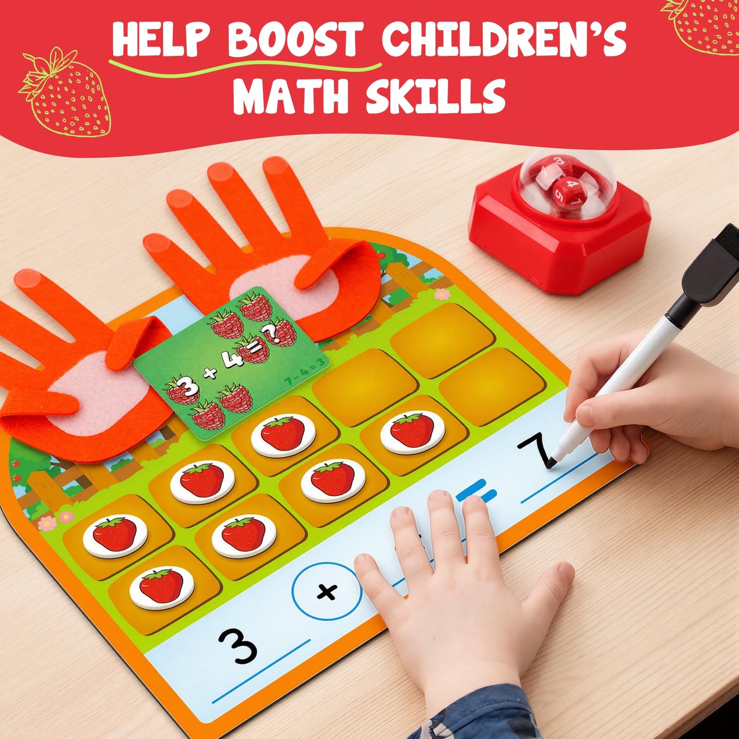 Torlam Magnetic Ten-Frame Set,Finger Number Counters for Kids Math Manipulatives,Counting Blocks for Math Games Addition Subtraction Practice,1st 2nd 3rd Grade Kindergarten Number Blocks Learning Toy