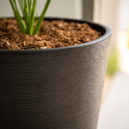 XBrand Modern 28-Inch Tall Round Planter, Modern Tapered Planter Perfect for Indoor & Outdoor Planter, Patio Décor, Set of 2, Black