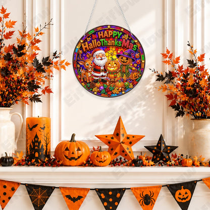 Eiflow Hanging Diamond Art Fall Kit for Adults DIY Acrylic Thanksgiving Diamonds Craft Painting Ornament Pumpkin Kit, Special Crystal Christmas Diamond Art Painting Window Door Hanging Pendant