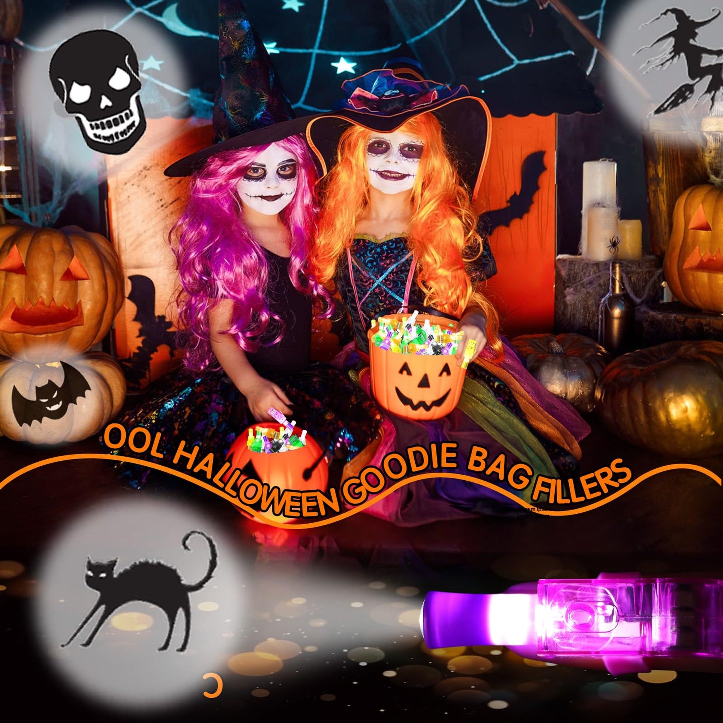 Halloween Party Favors for Kids 36 PCS LED Finger Lights, Halloween Glow in the Dark Light Up Toys Bulk Halloween Goodie Bags Fillers Treats for Classroom Prizes Party Supplies Trick or Treat Gifts